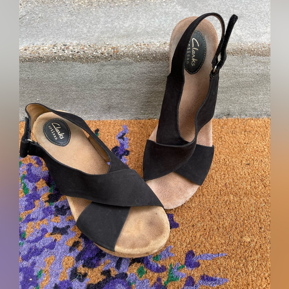 Clarks Cork Wedge Comfort Sandals